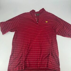 Bobby Jones Collection Masters Golf Polo Shirt‎ Mens XXL Red Grid Short Sleeve